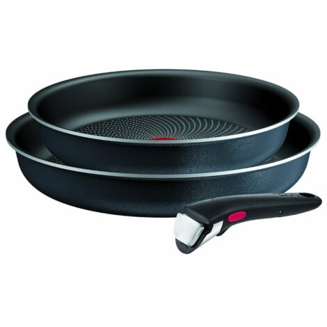 Set bestehend aus 2 aluminium-bratpfannen (24 cm und 28 cm) + 1 schwarzem griff - Tefal - L7239103 (1/2)