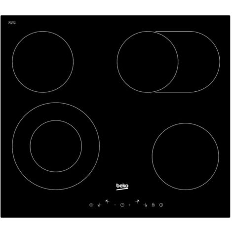 60 cm cerankochfeld mit 4 kochzonen, 6900 w, schwarz - Beko - HIC64403T (1/3)