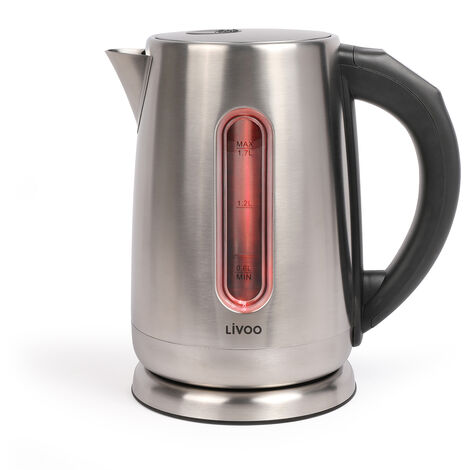 Teesa Kabelloser Glas-Wasserkocher - 1,7 Liter, 2200 Watt, Mit Blauer Beleuchtung, Schwarz