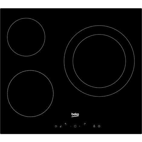 60cm glaskeramik kochfeld 3 brenner 5700w schwarz - Beko - hic63402t (1/3)