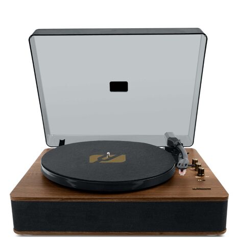 Vinylplatte 3 Geschwindigkeiten 33/45/78 U/min – Bluetooth-Funktion – Direkteingabe via USB – Schwarz und Holz – Muse