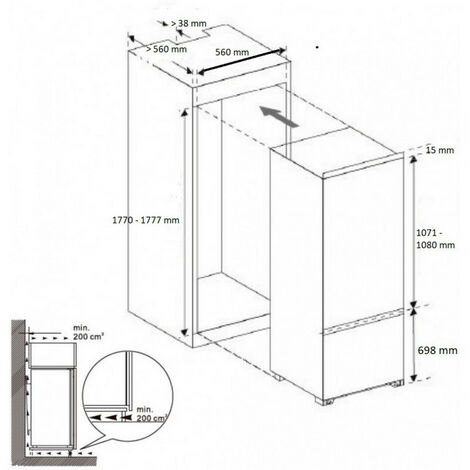 249l einschub-kombikühlschrank - Brandt - bic1724es