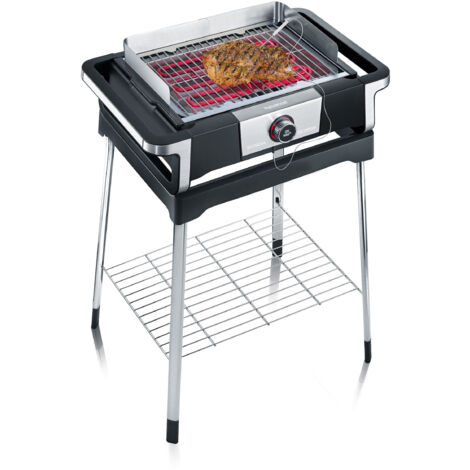 3000w elektrogrill auf beinen schwarz / edelstahl - Severin - pg8118