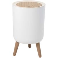 Abfalleimer 7l weiß/holz - Kitchen Move - BAT-979699-002