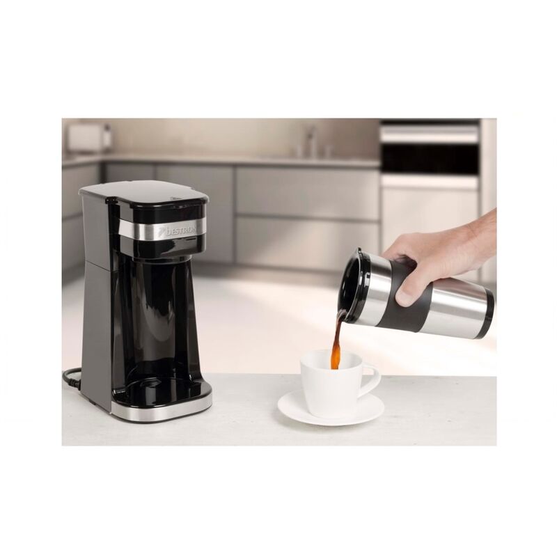 caffettiera personale con 1 tazza da 420 ml - spegnimento automatico erp  standard - 750w - in nero/acciaio inox - ACM112Z - bestron