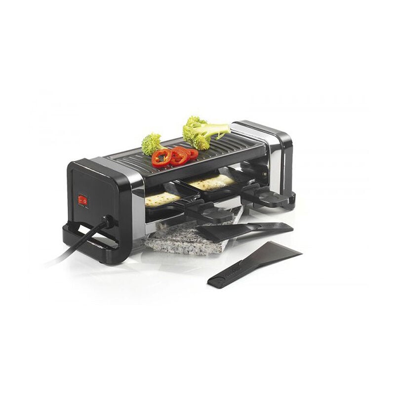macchina per raclette 2 persone 350w nera - gr202-350n - kitchen chef