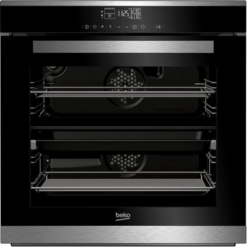 Beko BVR 35500 XMS Forno da Incasso 14 funzioni, Classe A, Cristallo Nero e  Acciaio Inox 80lt - Elettrodomestici Shop