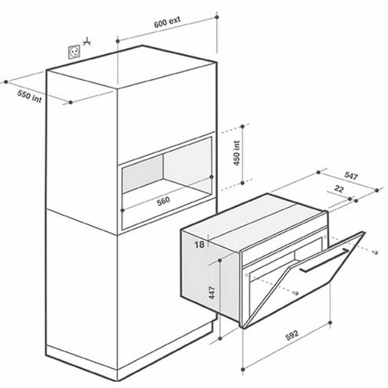 combinato microonde + grill da incasso 40l 1000w bianco/acciaio inox -  dkc7340w - de dietrich