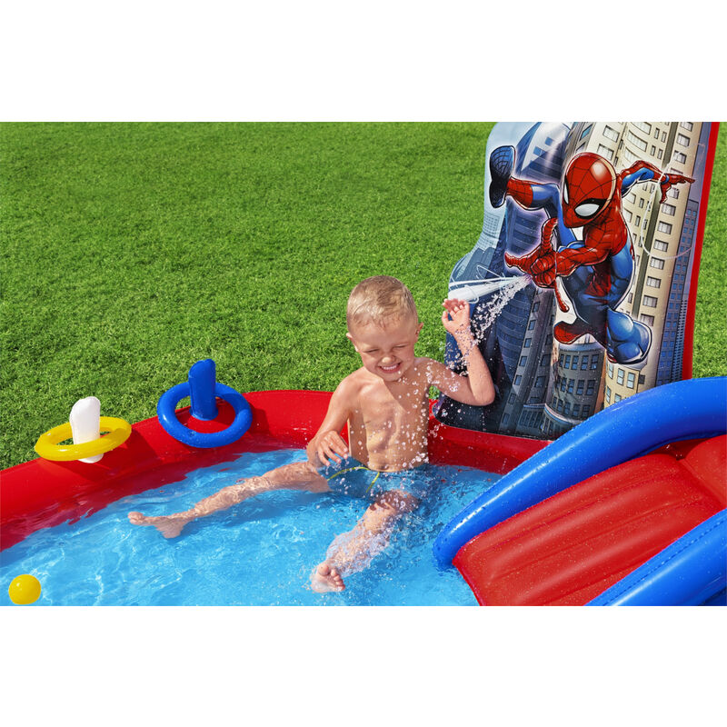 Gonfiabili per Bambini da Giardino Play Center Spiderman 155x155x99 cm  98016 Bestway