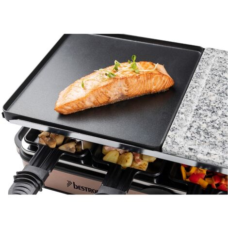 elegante design in rame - Raclette 3 in 1. griglia e pietra refrattaria a 8  pentole - 1400W 