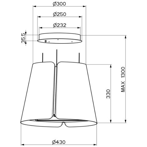 cappa isola 43cm 68db 720m3/h - 5816458 - faber