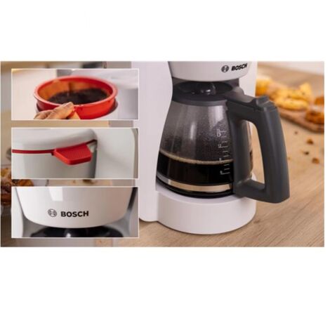 Team Kalorik TKG CM 1045.1 RWD Macchina Da Caffè A Filtro, 1,5 L (12-15 Tazze), 900W, Design Retrò Rosso/bianco, Piastra Antiaderente, Antigoccia, Acciaio Inox