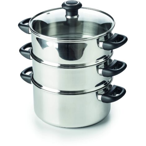 Piroscafo Livoo 24 Cm - Pentola A Vapore, 4L, Con Cestelli, Acciaio Inossidabile - Foto 2