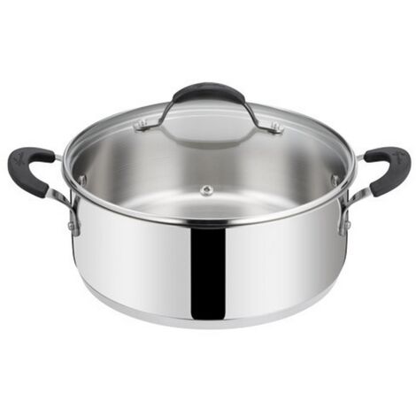 Lagostina Casseruola Tempra Semi Fonda con Coperchio Acciaio