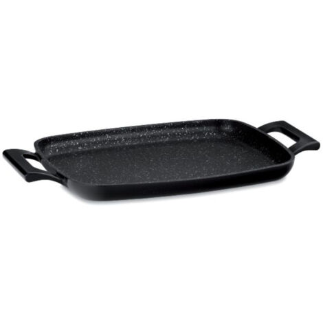 Griglia Antiaderente Vier In Alluminio Pressofuso, 20 Cm, Adatta A Induzione, Con Manico In Legno