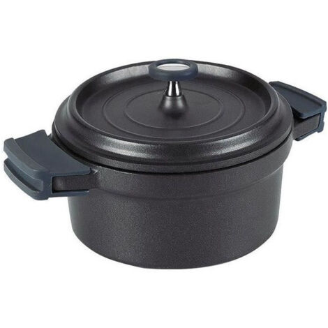 casseruola rotonda in ghisa smaltata 24 cm nera - 25925 - Lacor (1/5)