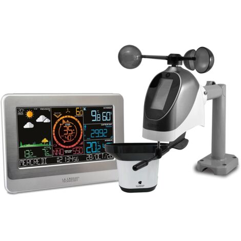 La Crosse Technology - WS6869, stazione meteo professionale con connessione Wi-Fi, bianco e argento