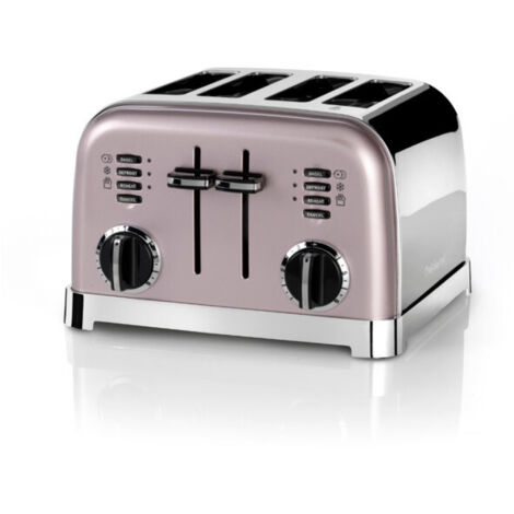 Cuisinart CPT180PIE Tostapane 4 fette Acciaio inox, Funzione Bagel, Funzione Scongelamento, Funzione Riscaldamento, 6 Livelli di tostatura, Pink, Rosa pastello