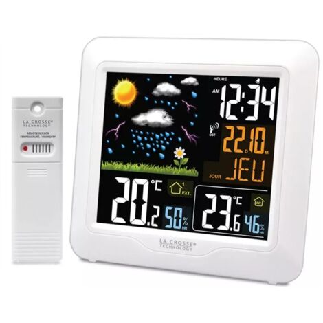 La Crosse Technology - WS6820 Stazione Meteo radiocontrollato con display LCD colorato - Bianco