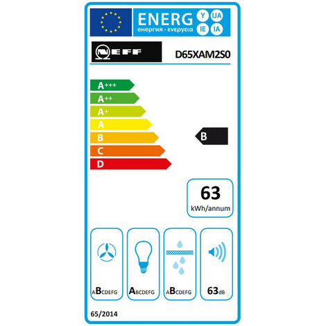 cappa integrata 60cm 460m3/h nera - d65xam2s0 - neff