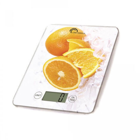 Bilancia digitale per alimenti in PVC e vetro 5 kg con batteria