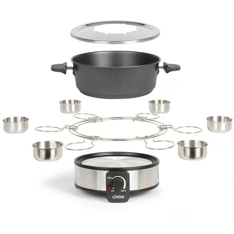 set fonduta elettrica 1000w 8 forchette - doc264 - livoo