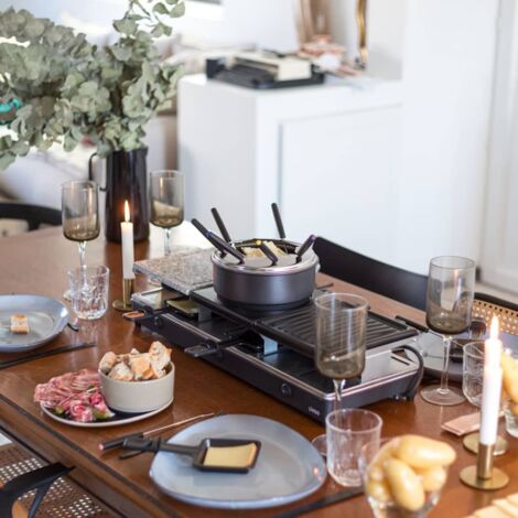 set raclette + fonduta 12 persone 1650w - DOC234 - Livoo