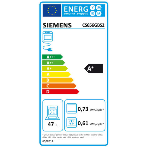 Forno combinato integrato 47l 60cm a + acciaio inossidabile ecoclean -  cs656gbs2 - siemens