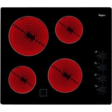 Piano cottura in vetroceramica a 4 fuochi 6200w nero - akm9010ne - whirlpool