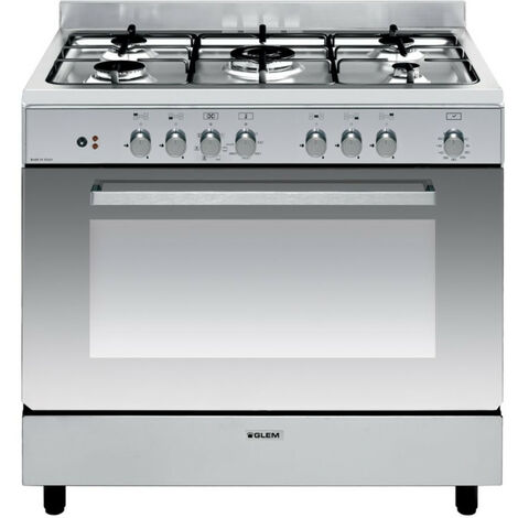 Piano cottura misto 104l 5 fuochi in acciaio inox - ge960cbix2 - glem