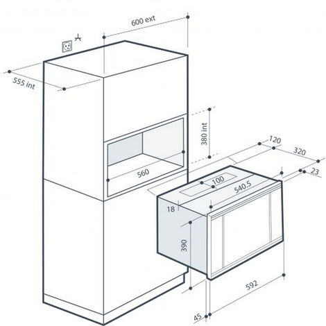 Indesit Forno a Microonde da Incasso Combinato con Grill Capacità 25 Litri  Potenza 900 watt Larghezza 60 cm colore Inox - MWI 125 GX