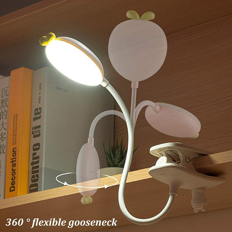 Turbobm Clip On Light Flexible LED Tischlampe USB Tischhalter Clip Bett Studie Fütterung Lampe Leselampe Leselampe Clip Light Buch Licht Schlafzimmer Lampe Clip On Lamp