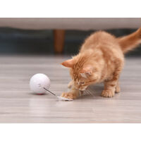 Katzenspielzeug,360 Grad selbstdrehender Ball mit LED-Leuchten USB wiederaufladbares elektrisches interaktives Spielzeug Katzenball für Haustiere Hundekätzchen