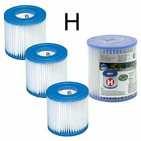 Lot de 6 cartouches de filtration H pour filtre Intex – Dimensions 10,8 x 20,2 cm – Fibre Dacron pour filtration efficace