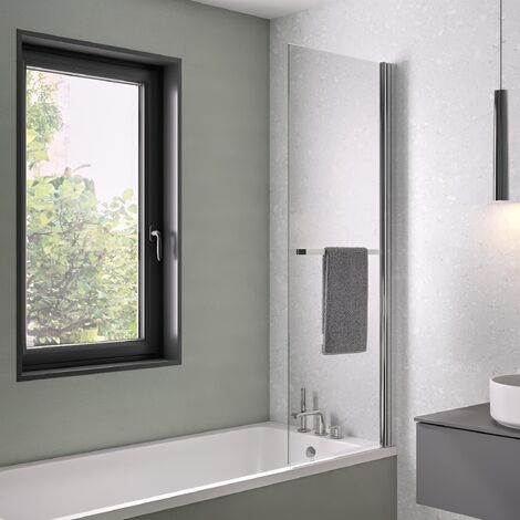Pare-bain fixe KINEDO Columba 1 volet relevable 75x150 chromé