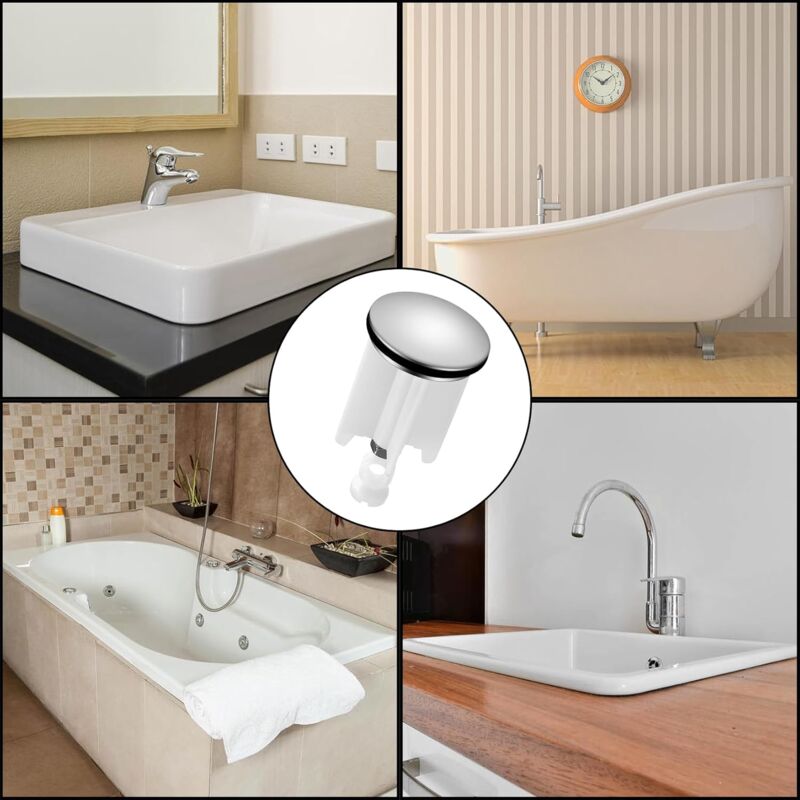 Bouchon De Vidange Universel Laiton Chromé Pour Lavabo - Compatible évier Cuisine Et Salle De Bain - Système Pop-up étanche