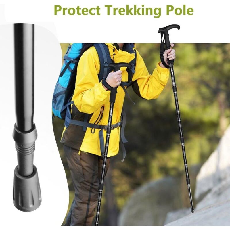 Lot 8 Embouts Caoutchouc Pour Bâtons De Marche Nordique & Trekking – Protecteurs Antidérapants Universels 18x24x35 Mm