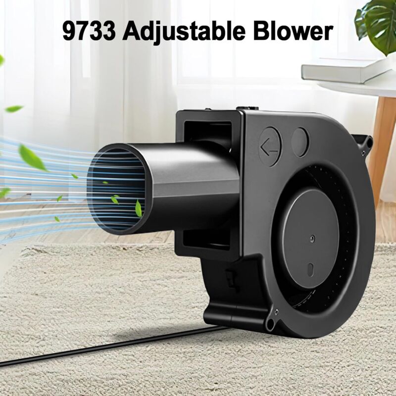 NAVESO Ventilateur Radial 12V, Ventilateur Turbine 12V avec 220v Contrôleur de Vitesse et Sortie dAir, Ventilateur de Refroidissement 12v, Ventilateur Radial Réglable pour Barbecue, Cheminée