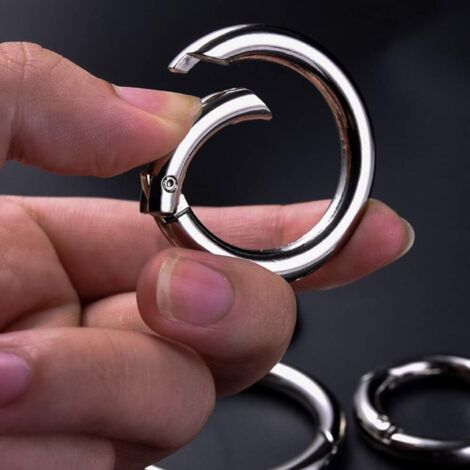 20 Anneaux Mousquetons Ronds 39mm - Alliage Zinc Pour Sacs, Porte-clés, DIY (Or Et Argent)