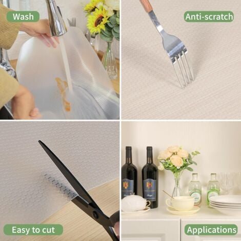 Tapis Antidérapant de Tiroir Transparent EVA Imperméable Lavable 60x500cmTapis de Placard Tapis de Table pour Maison et Cuisine