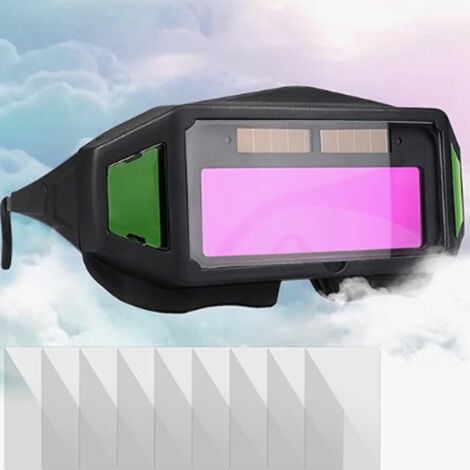 Lunettes de soudage professionnelles, lunettes de soudage automatiques, lunettes de protection anti-éblouissantes pour les travaux de soudage (bandeau inclus)