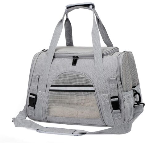 Sac De Transport Pour Chat Pliable Et Extensible - Homologué Avion, Jusqu'à 6,8 Kg, 43x28x28 Cm