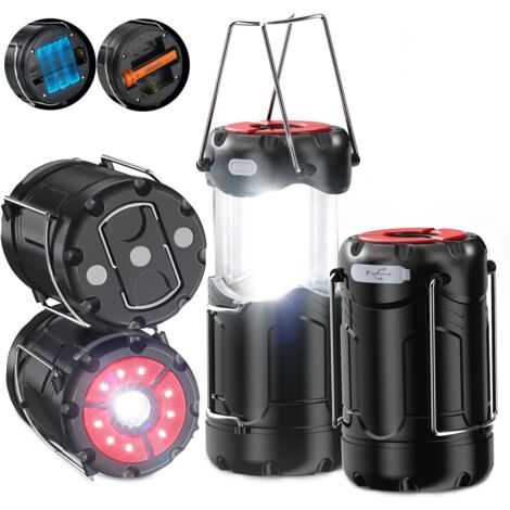 Lot de 2 lanterne camping, Lampe Camping LED, camping accessoires, kit de survie pour ouragan, urgence, tempête, pannes, lanterne portable extérieure