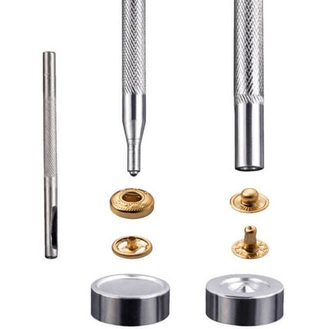120 Pièces Kit de Fermoirs à Pression en Métal - Boutons-Pression avec Pince à Poinçonner Professionnelle et Outils de Fixation 4 en 1 pour Vêtements, Sacs, Tissu (Couture Rapide & Durable)