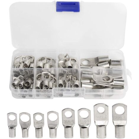 Zqyrlar – Lot de 60 cosses électriques en cuivre étamé – Connecteurs SC à sertir/souder pour câbles de 6 à 25 mm² – Conception évasée pour installation facile (1/6)