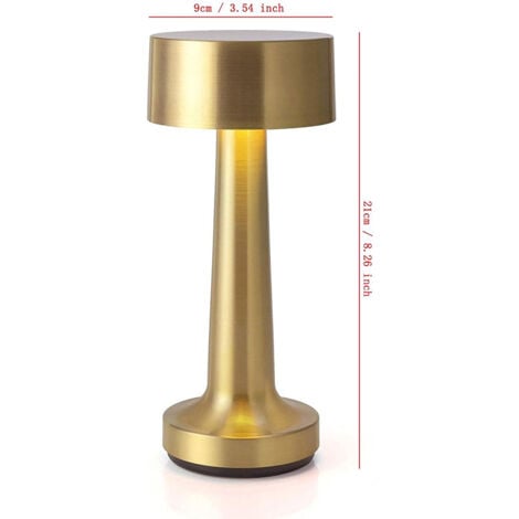 Lampe de Table Tactile Portatives Cordless,3W LED Lumière Intégrée de 3000K Couleur Chaude,Batterie Dimmable et Rechargeable,pour Tables de Chevet,Table à café,Hôtels et Restaurants
