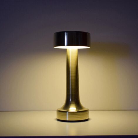 Lampe de Table Tactile Portatives Cordless,3W LED Lumière Intégrée de 3000K Couleur Chaude,Batterie Dimmable et Rechargeable,pour Tables de Chevet,Table à café,Hôtels et Restaurants