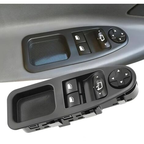 Levé Vitre Avant Gauche Drive CÔTÉ Vitre Électrique Interrupteur Principal 6554.ZJ, Interrupteur de Lève-Vitre Compatible pour Citroen Jumpy Dispatch Peugeot Expert Master Fiat Scudo 2007-2016