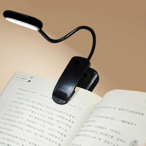 Lampe de lecture pour lire au lit la nuit, clip sur la lumière de livre ambre, veilleuse de lecture LED chaude, rechargeable par USB