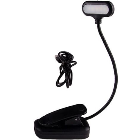 Lampe de lecture pour lire au lit la nuit, clip sur la lumière de livre ambre, veilleuse de lecture LED chaude, rechargeable par USB